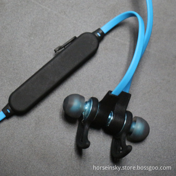 2016 new Wireless sports stereo earphones, Noise Reduction bluetooth sport headset with mic.left +right magnet sucker